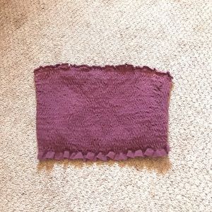 Wild Fable Maroon strapless crop top